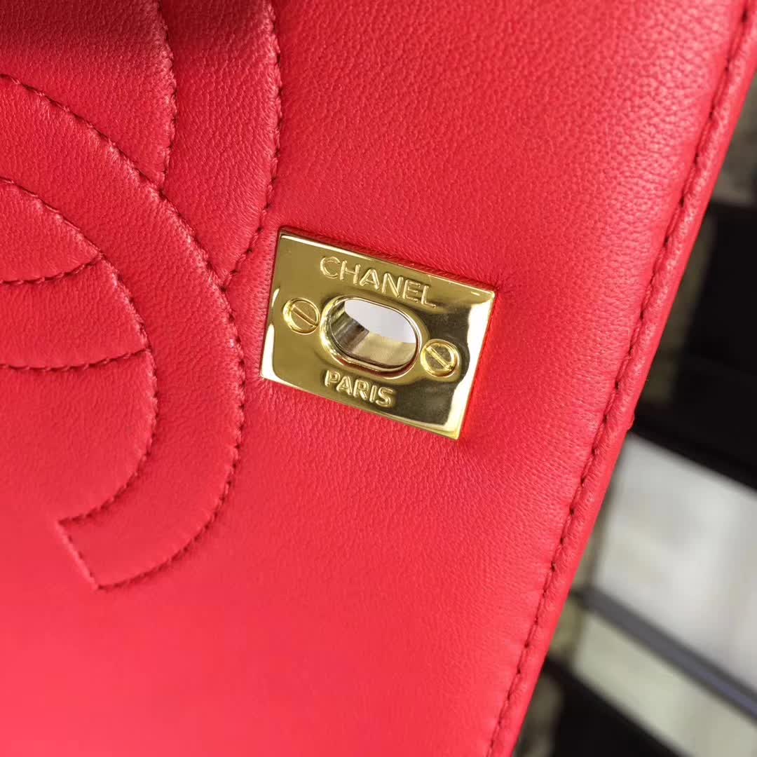 Chanel 香奈儿 Trendy 小羊皮 大红色 25cm 金色