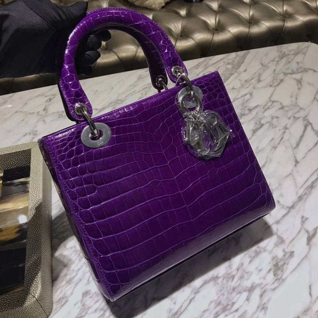 Dior 迪奥 鳄鱼皮钻石扣定制 出货实拍 欢迎品鉴 紫水晶
