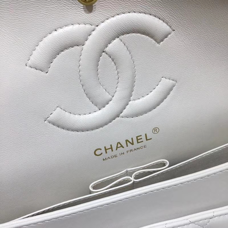 Chanel 香奈儿 Classic Flap Bag  25cm 进口小羊皮 现货 白色 金扣