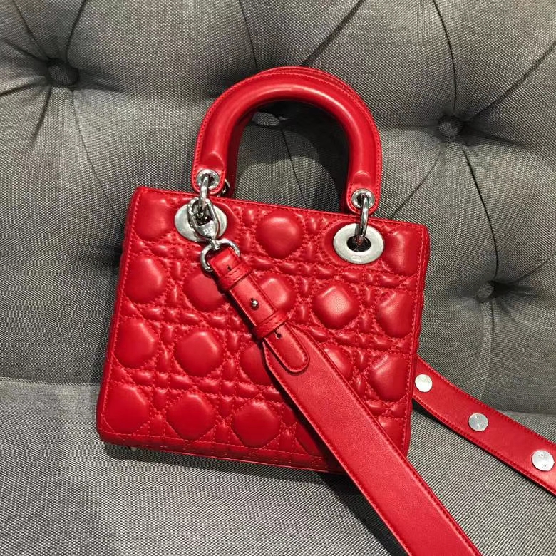 Dior 迪奥  戴妃包 Lady Dior 全新 原厂进口羊皮 正红 实拍
