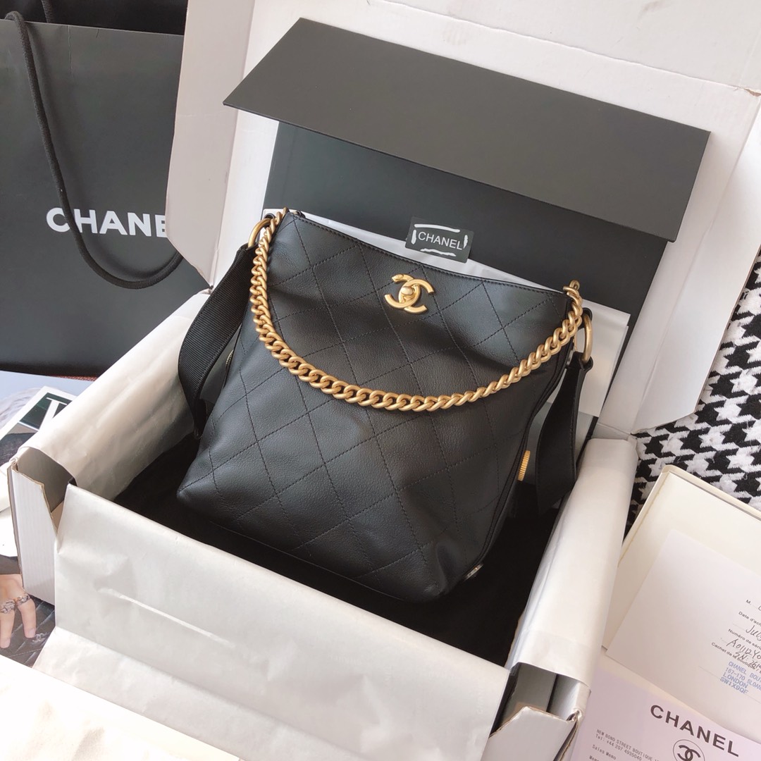 Chanel 嬉皮包 单肩斜挎包 黑色 23cm 原厂皮 现货