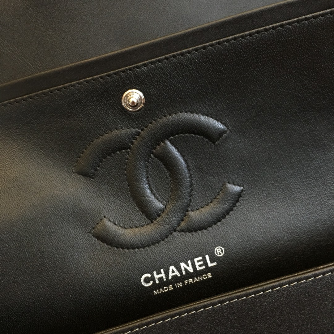 Chanel 香奈儿 Classic Flap 代购版本 25cm 进口漆皮 星空灰 银扣