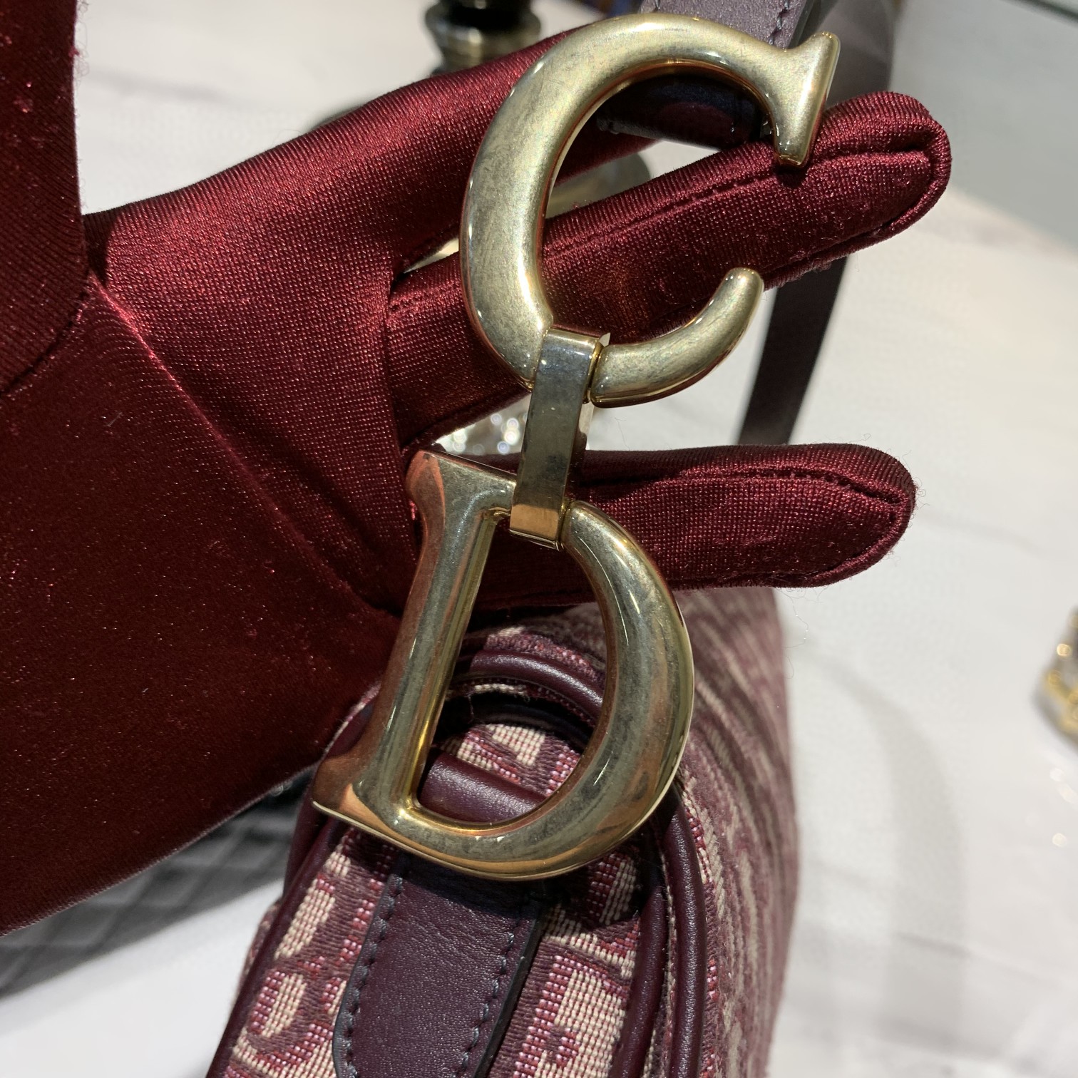 #saddle bag#红色老花马鞍包 大号25.5cm 小号19.5cm